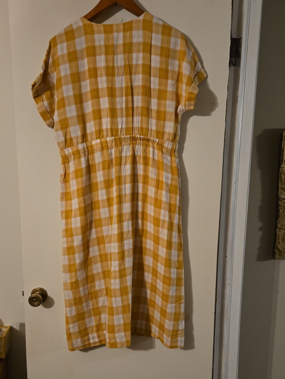 Pact Yellow and White Gingham Midi Dress - Picture 4 of 4